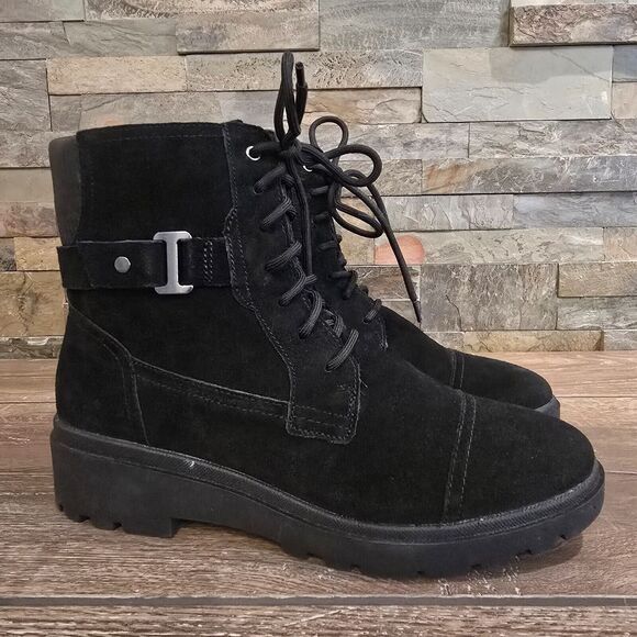 Clarks Collection Women's Calla Dance Leather Booties Size 11 Wide Black - Picture 1 of 10